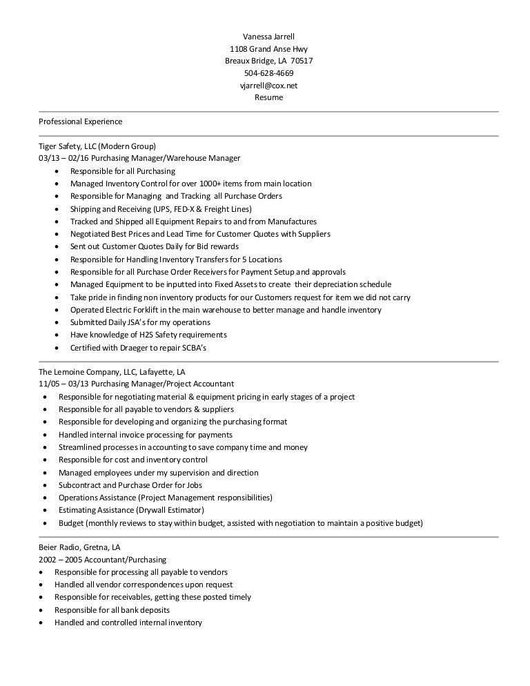 inventory control manager resumes