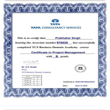 certificate Project Management | PDF