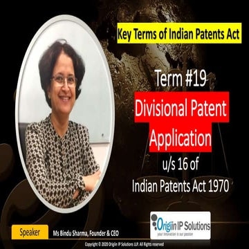 Key Terms of Patent Act # 19: Divisional Application | PPT