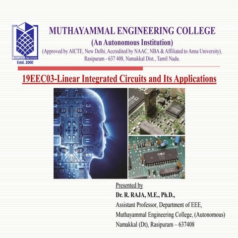 19EEC03 Linear Integrated Circuits and its Applications
