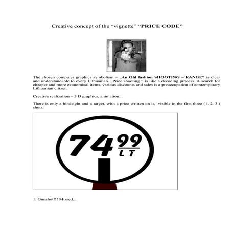 Creative concept of the _vignette_ _PRICE CODE_ 