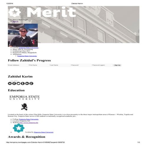 Zahidul Karim-Merit Page