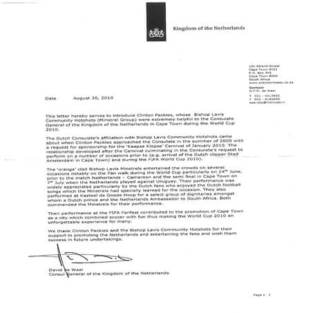 Recommendation - Dutch Consulate | PDF