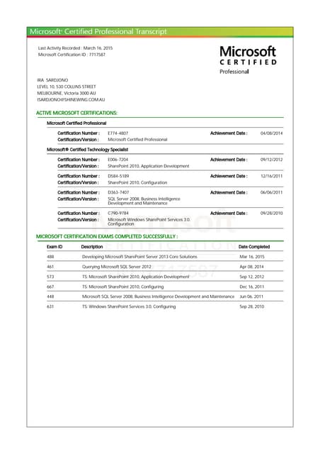 Microsoft Certificate MCSA.PDF