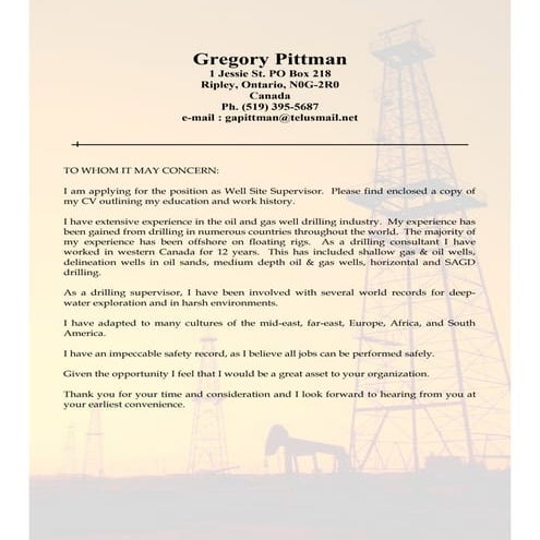 Gregory Pittman C.V.