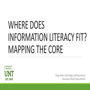Where Does Information Literacy Fit? Mapping the Core