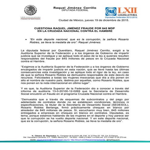 19 feb 2015 fraude cruzada nacional contra el hambre