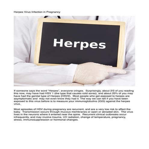 Herpes Virus Infection in Pregnancy