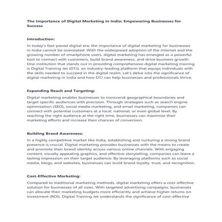 The Importance of Digital Marketing in India: Empowering Businesses for ...
