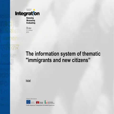 L. Quattrociocchi - The information system of thematic "immigrants and new ci...