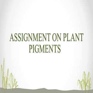 Plant pigments