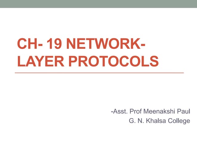 19 Network Layer Protocols