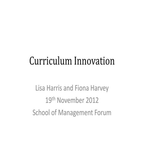19 Nov Curriculum Innovation 