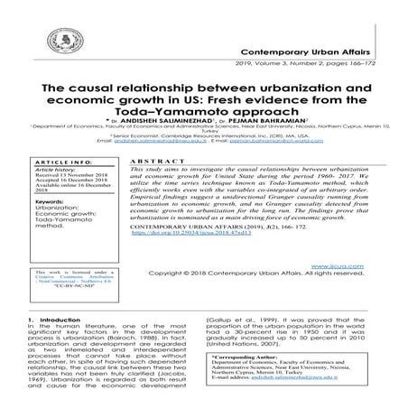The causal relationship between urbanization and economic growth in US: Fresh...