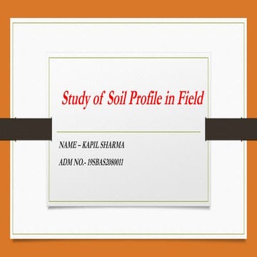 Study of Soil Profile 