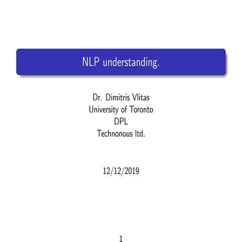 19th Athens Big Data Meetup - 1st Talk - NLP understanding