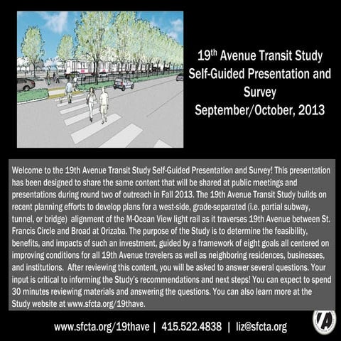 19th Ave Transit Study Fall 2013 Presentation and Survey