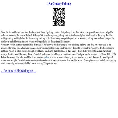 19Th Century Policing | PPT