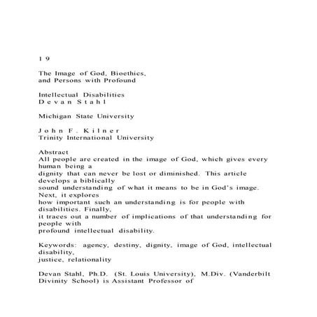 1 9 the image of god, bioethics, and persons with profou | DOCX