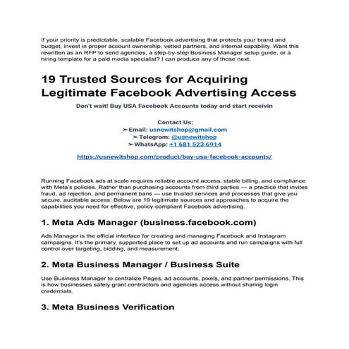 How To - Setup Meta Business Manager | PDF