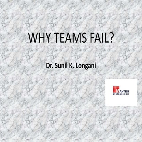 1 Why teams fail