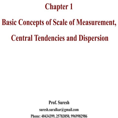 Basic concepts of scale of measurement
