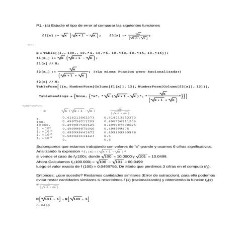 Analisis de Error con Mathematica