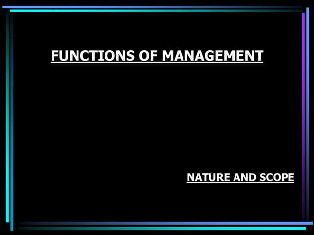 1 a. functions of management