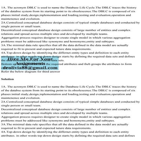 1A. The acronym DBLC is used to name the Database Life Cycle.The DBL.pdf