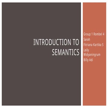 Presentasi Semantik untuk Mata Kuliah SEMANTIK