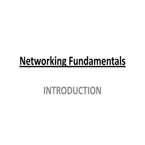 1a introduction to network fundamentals