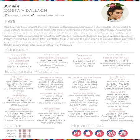 CV Anaïs Costa | PDF