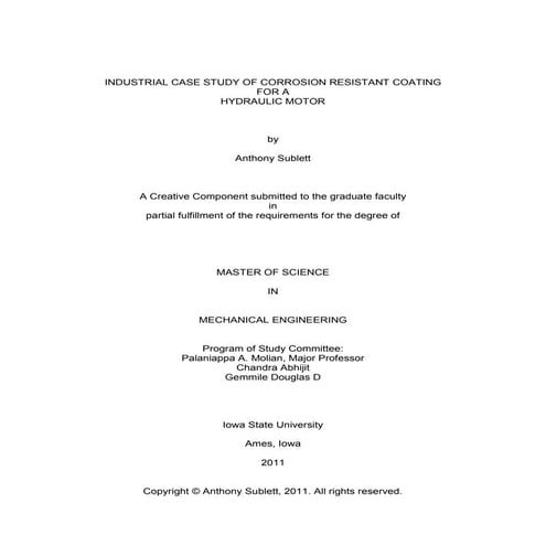 ISU CREATIVE COMPONENT Final Draft