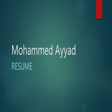 Mohammed Ayyad Resume