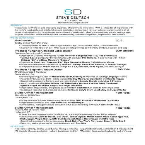 Steve Deutsch Resume 2016 