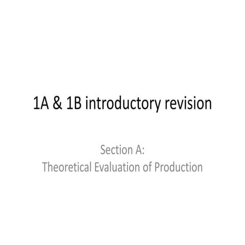 1 a & 1b introductory revision