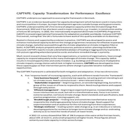 Capacity Transformations for performance excellence (CAPT4PE)