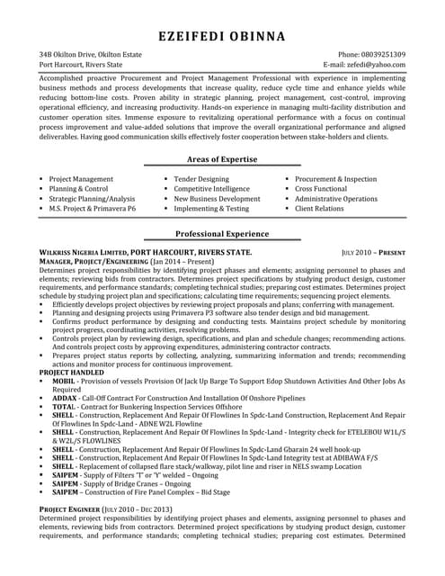 EZEIFEDI OBINNA RESUME 2015