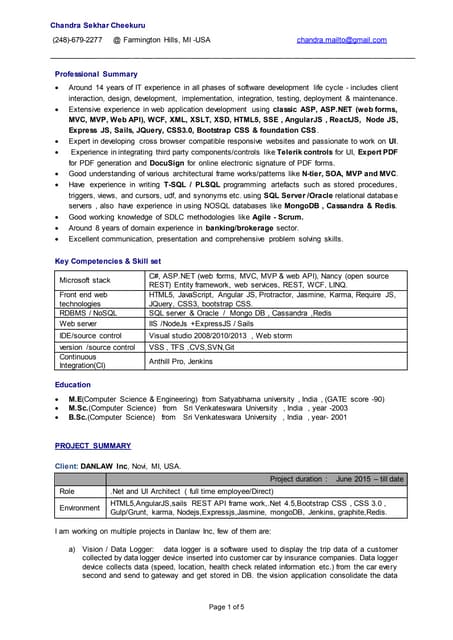 Chandra Sekhar Cheekuru  NET UI