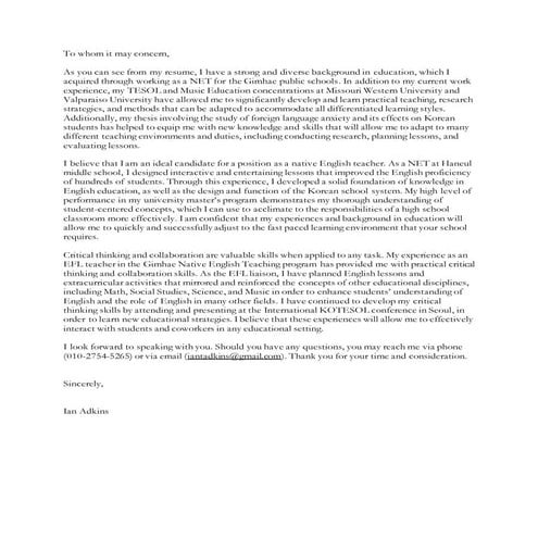 Cover letter basic Ian Adkins