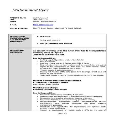 CV-Muhammad Ilyas-Jan-17