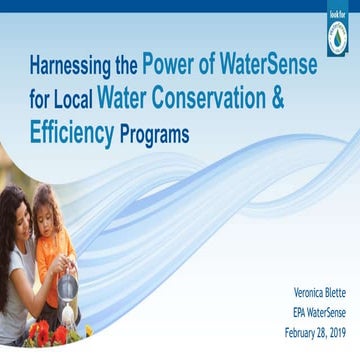WaterSense 2.0: Expanding the Market for Water Conservation and ...