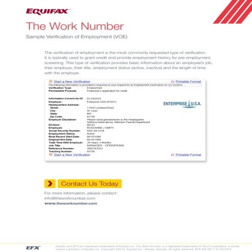 Sample Employment Verification | PDF