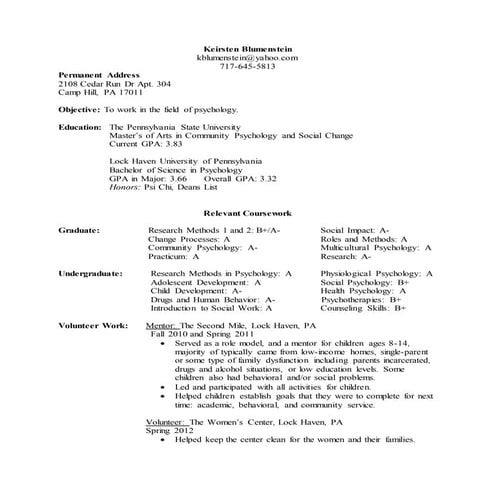 Clinical mental health resume with active licensure (LPC) | DOCX