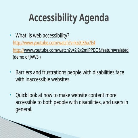 Accessibility Presentation by Conway doc | PPTX