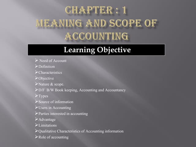 Business Accounting Chapter (1)