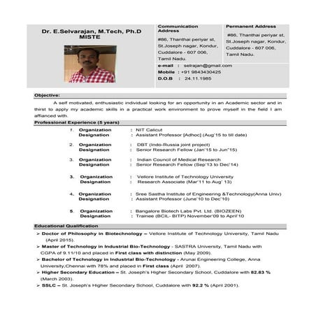 Selvarajan-e resume