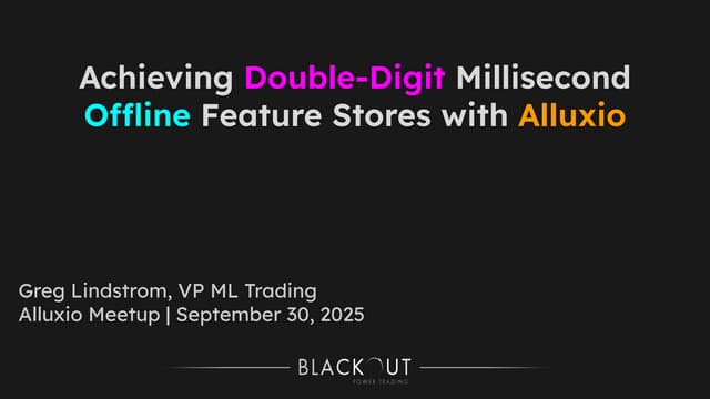 Achieving Double-Digit Millisecond Offline Feature Stores with Alluxio