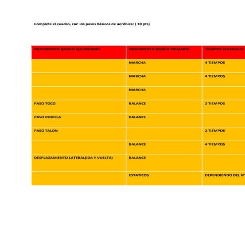 1 actividad clase de aerobica
