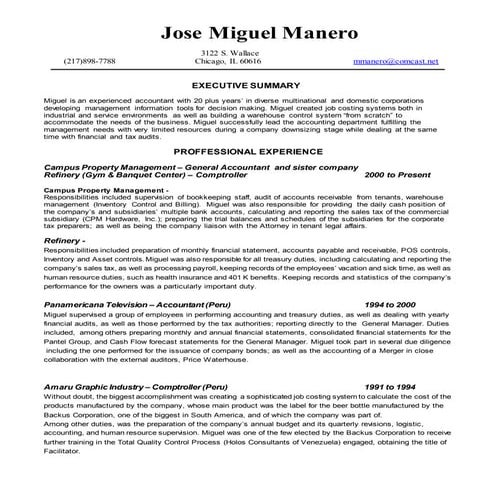 Manny Montalvo East Chicago Professional resume | PDF